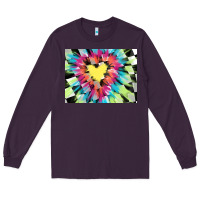Plum tie dye hearth shaped race flag background 3200x2400 Long Sleeve Tee - AdoDesignShop