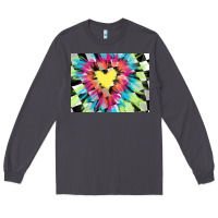 Smoke tie dye hearth shaped race flag background 3200x2400 Long Sleeve Tee - AdoDesignShop
