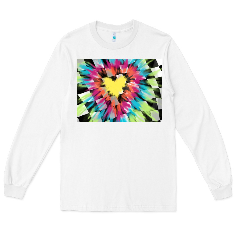 Tie Dye Hearth Shaped Race Flag Background 3200x2400 Long Sleeve Tee by AdoDesignShop | Teevron