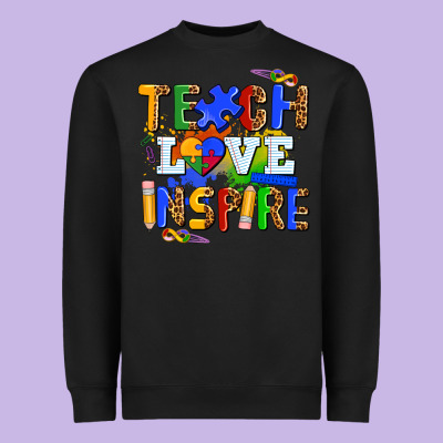 Teach Love Inspire Heavyweight Sweatshirt Designed By Adodesignshop
