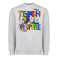 Heather Grey teach love inspire Heavyweight Sweatshirt - AdoDesignShop