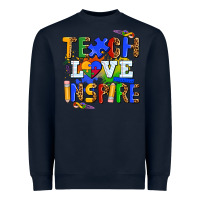 Navy teach love inspire Heavyweight Sweatshirt - AdoDesignShop