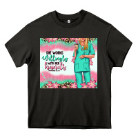 Asphalt she works willingly with her hands blonde nurse Heavy Core Tee - RanaPortraitStore