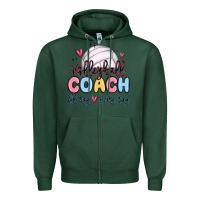 Sports Green volleyball coach all day every day Zipper Hoodie - MaliasSmallBusiness