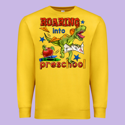 Roaring Into Preschool Premium Sweatshirt Designed By Bundleandbundleshop