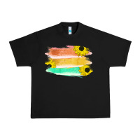 Black Colored Triple Sunflower Brush Strokes Urban Heavy Tee - Bettercallsaul