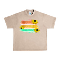 French Oak Colored Triple Sunflower Brush Strokes Urban Heavy Tee - Bettercallsaul