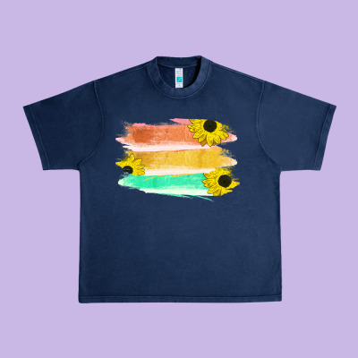 Colored Triple Sunflower Brush Strokes Urban Heavy Tee Designed By Bettercallsaul