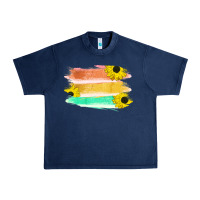 Navy Colored Triple Sunflower Brush Strokes Urban Heavy Tee - Bettercallsaul