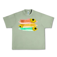 Oil Green Colored Triple Sunflower Brush Strokes Urban Heavy Tee - Bettercallsaul