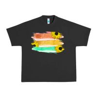 Pigment Black Colored Triple Sunflower Brush Strokes Urban Heavy Tee - Bettercallsaul