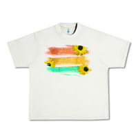 Pistachio Colored Triple Sunflower Brush Strokes Urban Heavy Tee - Bettercallsaul