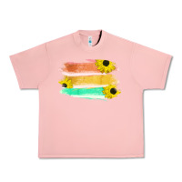 Salmon Colored Triple Sunflower Brush Strokes Urban Heavy Tee - Bettercallsaul