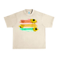 Sandshell Colored Triple Sunflower Brush Strokes Urban Heavy Tee - Bettercallsaul