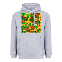 Heather Grey St. Patricks gnomies seamless pattern Heavyweight Hoodie - BundleAndBundleShop