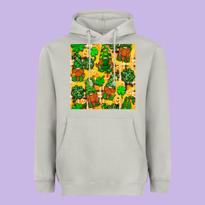 St. Patricks Gnomies Seamless Pattern Heavyweight Hoodie Designed By Bundleandbundleshop