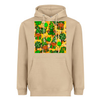 Mushroom St. Patricks gnomies seamless pattern Heavyweight Hoodie - BundleAndBundleShop