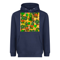 Navy St. Patricks gnomies seamless pattern Heavyweight Hoodie - BundleAndBundleShop