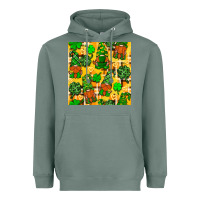 Sage St. Patricks gnomies seamless pattern Heavyweight Hoodie - BundleAndBundleShop