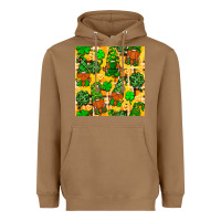 Toasted Coconut St. Patricks gnomies seamless pattern Heavyweight Hoodie - BundleAndBundleShop