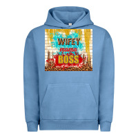 Pigment Pebble Blue wifey mama boss Urban Hoodie - TumblerDesignByShophia
