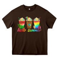 Chocolate Brown hello summer Heavy Core Tee - Artiststas