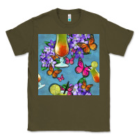 Army Green butterfly cocktail Classic Tee - BundleAndBundleShop