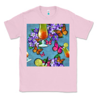 Bubblegum Pink butterfly cocktail Classic Tee - BundleAndBundleShop