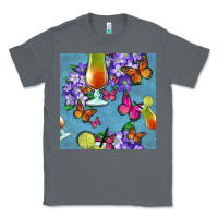Charcoal Heather butterfly cocktail Classic Tee - BundleAndBundleShop