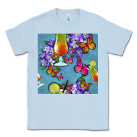 Dusty Blue butterfly cocktail Classic Tee - BundleAndBundleShop