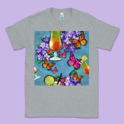Butterfly Cocktail Classic Tee Designed By Bundleandbundleshop