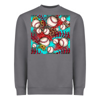 Storm baseball leopard turquoise sunflower seamless pattern Heavyweight Sweatshirt - JahusDesignShop