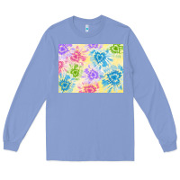 Colony Blue tie dye heart shaped background 3200x2400 Long Sleeve Tee - AdoDesignShop