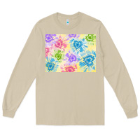Mushroom tie dye heart shaped background 3200x2400 Long Sleeve Tee - AdoDesignShop