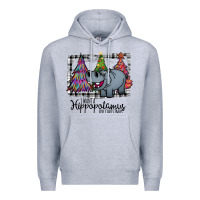 Heather Grey I Want Hippopotamus For Christmas Premium Hoodie - Bettercallsaul