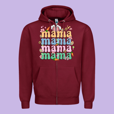 Easter Mama Zipper Hoodie Designed By Maliassmallbusiness