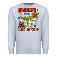 Heather Grey roaring into 2nd grade Premium Sweatshirt - BundleAndBundleShop