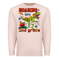 Pale Pink roaring into 2nd grade Premium Sweatshirt - BundleAndBundleShop