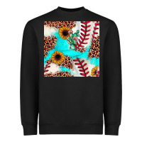 Black baseball leopard turquoise cactus sunflower seamless pattern Heavyweight Sweatshirt - JahusDesignShop