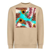 Mushroom baseball leopard turquoise cactus sunflower seamless pattern Heavyweight Sweatshirt - JahusDesignShop