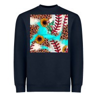 Navy baseball leopard turquoise cactus sunflower seamless pattern Heavyweight Sweatshirt - JahusDesignShop