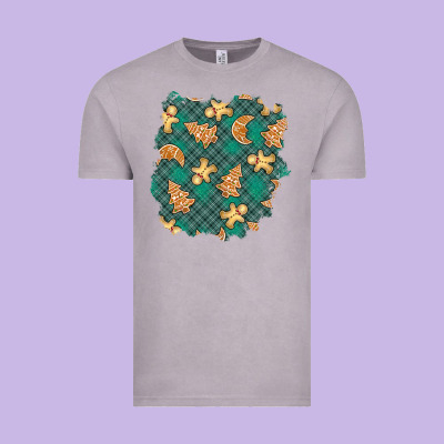 Christmas Gingerbread Cookies Patch Vintage Tee Designed By Bundleandbundleshop