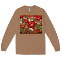 Toasted Coconut red flower and cactus with cowhide and aztec Long Sleeve Tee - Artiststas