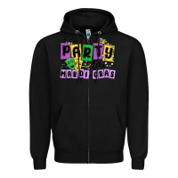 Black aint no party like mardi gras Zipper Hoodie - MaliasSmallBusiness