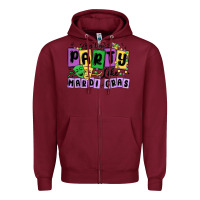 Burgundy aint no party like mardi gras Zipper Hoodie - MaliasSmallBusiness