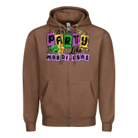Chestnut aint no party like mardi gras Zipper Hoodie - MaliasSmallBusiness
