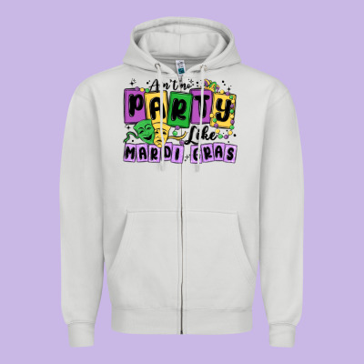 Aint No Party Like Mardi Gras Zipper Hoodie Designed By Maliassmallbusiness