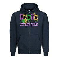 Navy aint no party like mardi gras Zipper Hoodie - MaliasSmallBusiness