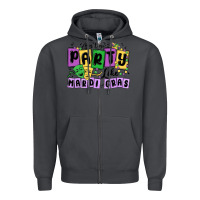 Smoke aint no party like mardi gras Zipper Hoodie - MaliasSmallBusiness