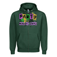 Sports Green aint no party like mardi gras Zipper Hoodie - MaliasSmallBusiness